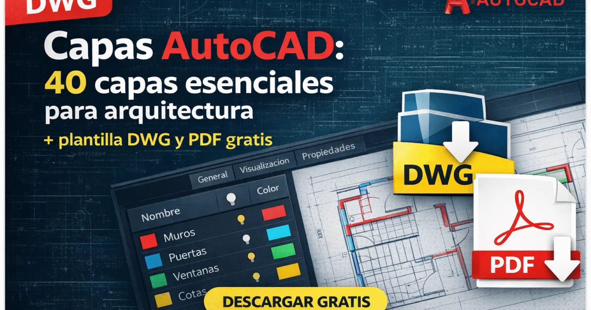Capas autocad - Capas AutoCAD: 40 capas esenciales para arquitectura + plantilla DWG y PDF gratis