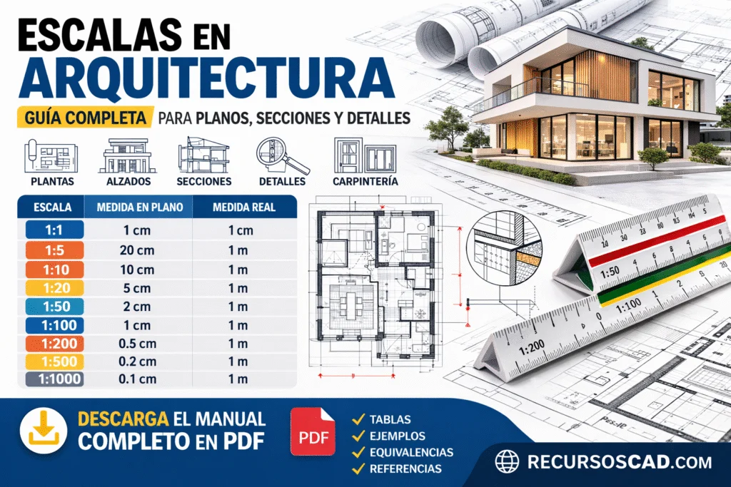 tabla escalas en arquitectura planos 1 50 1 100