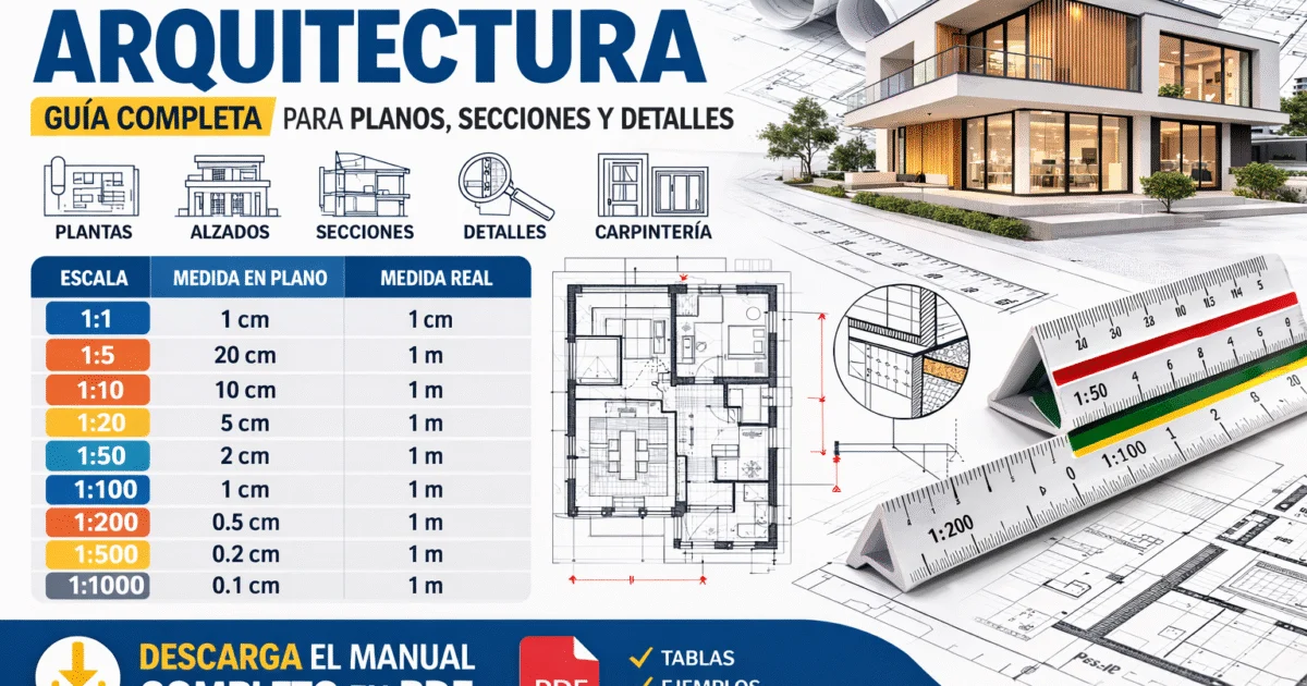 Descargar guía completa de escalas en arquitectura + tabla de escalas para planos y detalles DWG AutoCAD