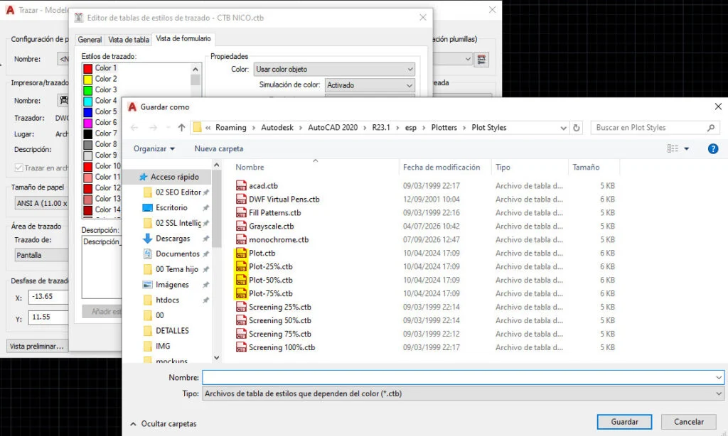 Cómo instalar archivo CTB en AutoCAD