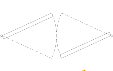 Puerta de vaivén de 120 cm en planta DWG