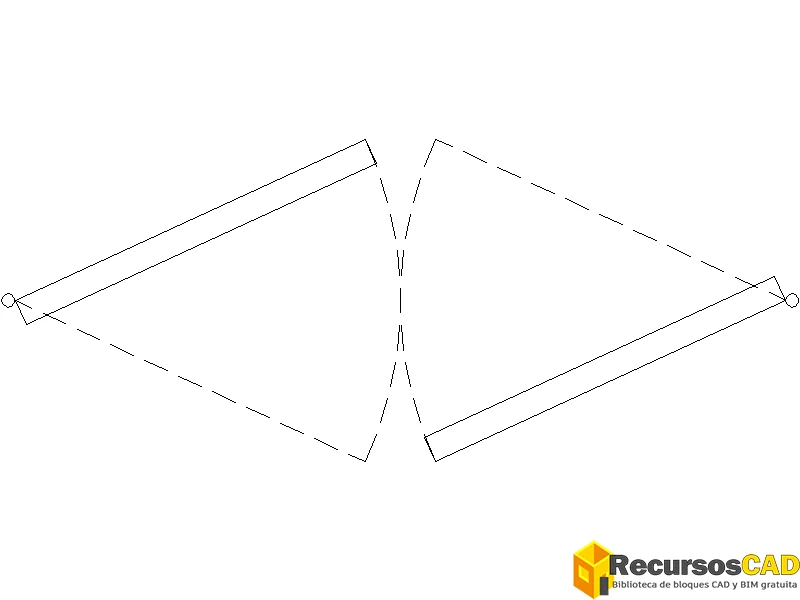 Puerta de vaivén de 120 cm en planta DWG — vista previa CAD