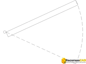 Puerta de vaivén de 80 cm en planta DWG