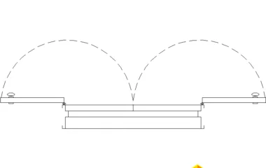Puerta ventana de 120 cm en planta DWG