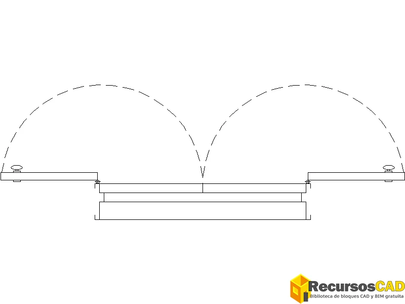 Puerta ventana de 120 cm en planta DWG — vista previa CAD