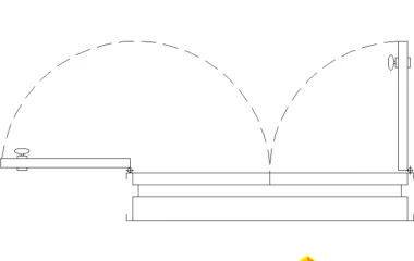 Puerta ventana de 120 cm en planta DWG