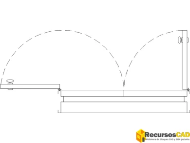 Puerta ventana de 120 cm en planta DWG