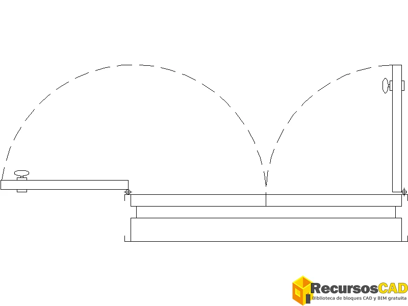 Puerta ventana de 120 cm en planta DWG — vista previa CAD