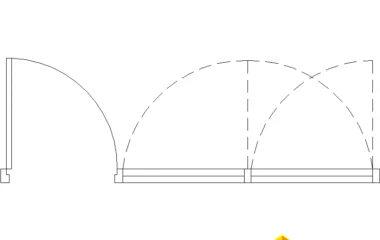 Puerta con ventana superior en planta DWG