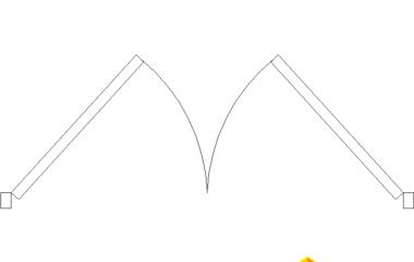 Puerta abatible de dos hojas simétricas en DWG