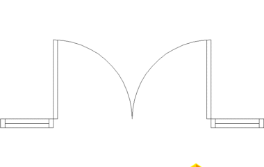Puerta abatible doble hoja con fijos laterales DWG