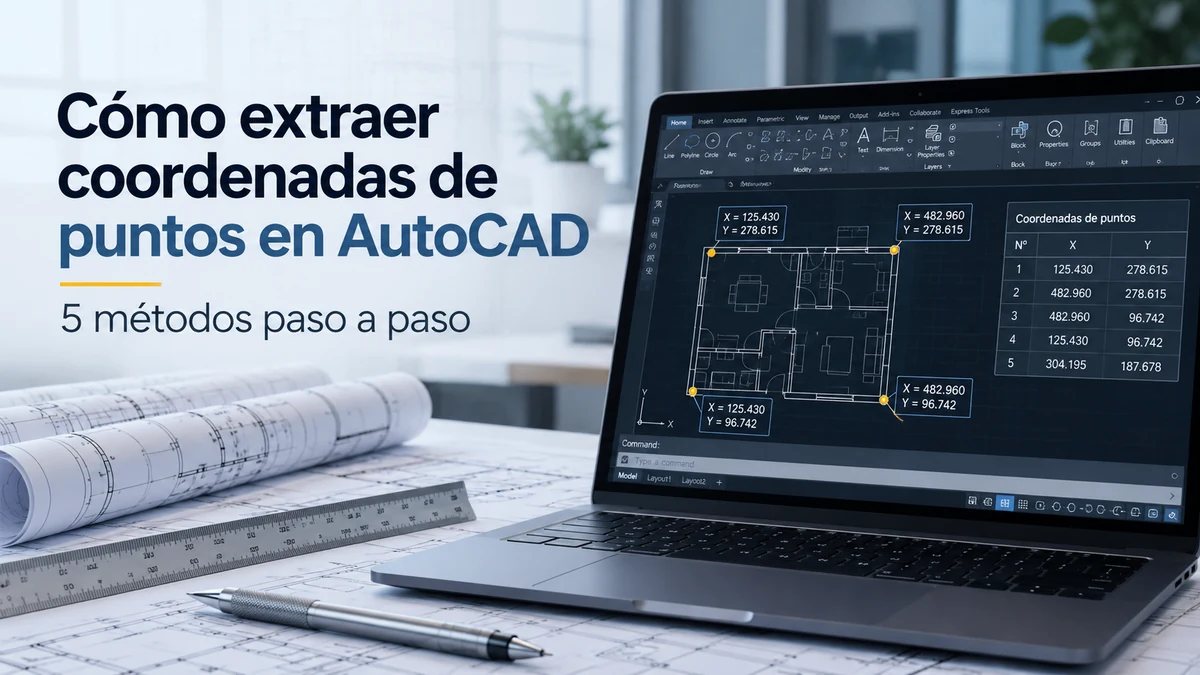 Extraer coordenadas en AutoCAD - Cómo extraer coordenadas de puntos - Coordenadas