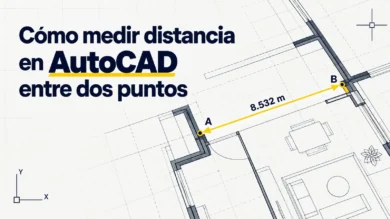 Cómo medir distancia en AutoCAD entre dos puntos