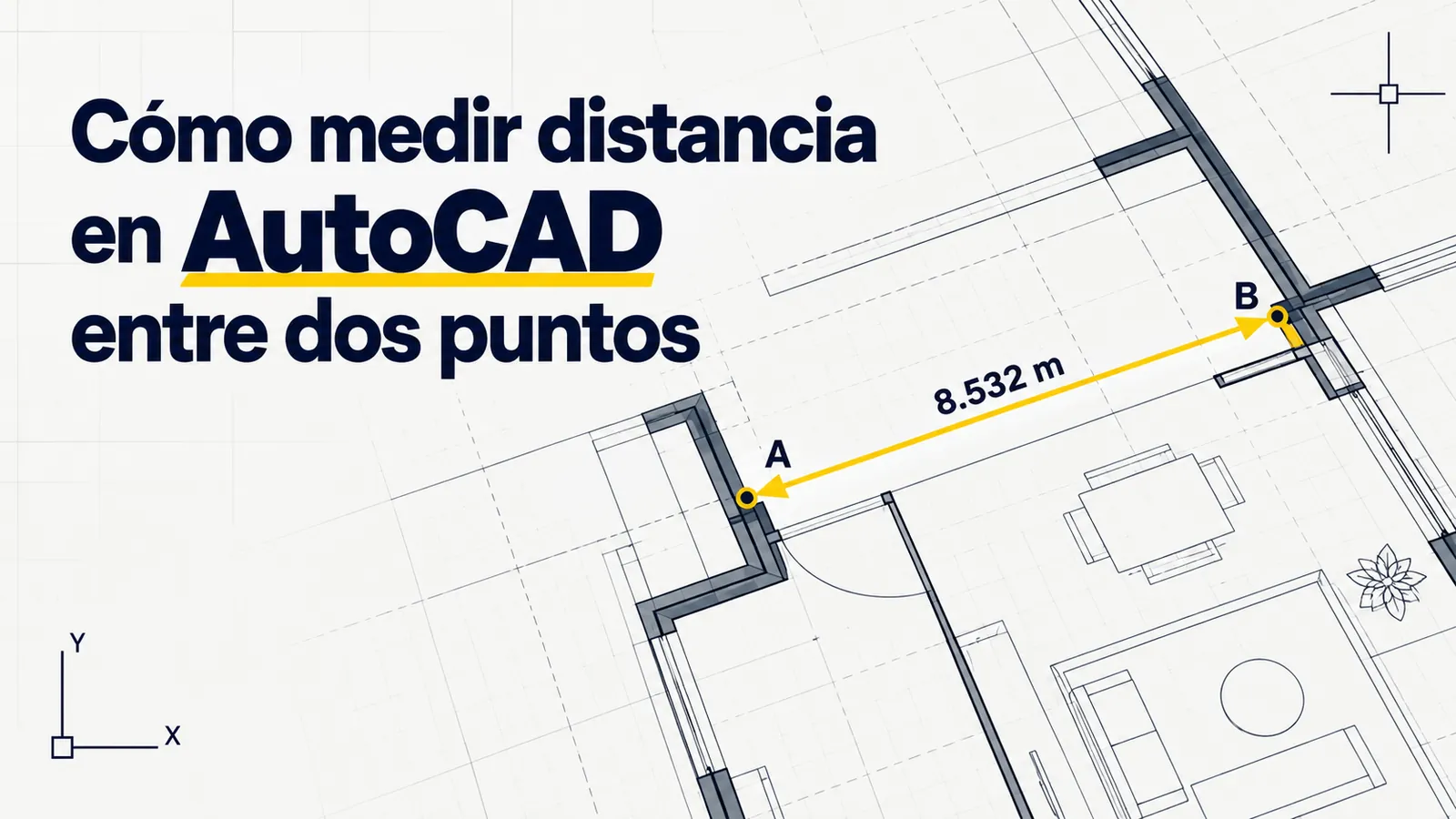 Medir distancia en AutoCAD - Cómo medir distancia en AutoCAD entre dos puntos - Distancia