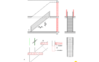 Detalles constructivos de escaleras entre forjados: recta