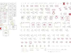 Símbolos de maniobra DWG: contactos, relés y motores