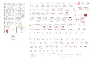 Símbolos de maniobra DWG: contactos, relés y motores