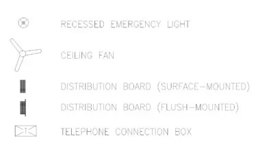 Bloques símbolos eléctricos y comunicaciones DWG para emergencia y distribución