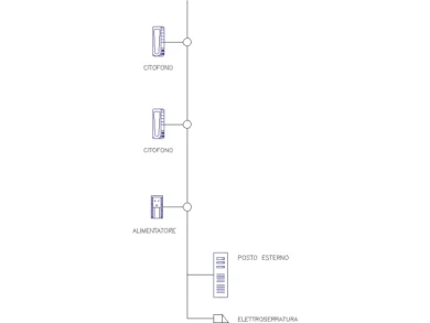 Esquema de intercomunicación DWG - Esquema de intercomunicación DWG con dos citófonos y puesto exterior