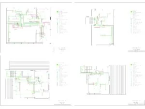 Planos de instalaciones DWG eléctricas en cuatro plantas