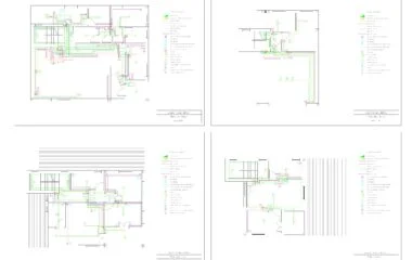 Planos de instalaciones DWG eléctricas en cuatro plantas