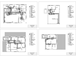 Planos de instalaciones DWG eléctricas en cuatro plantas